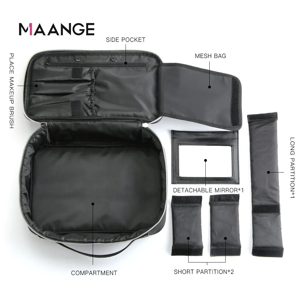 MAANGE, 2 вида кистей для макияжа из искусственной кожи, сумка для хранения, пустой держатель, косметические кисточки, кисточки в сумке, органайзер, инструменты для макияжа
