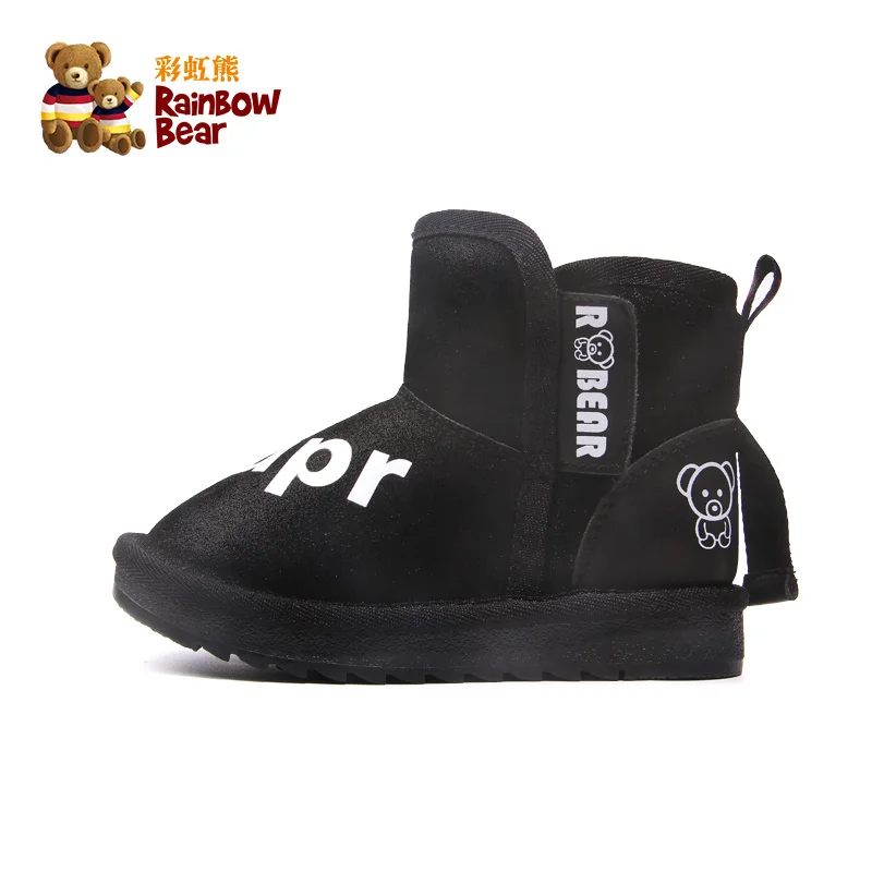 Новая зимняя обувь для детей, модные плюшевые теплые зимние ботинки для мальчиков# R9M2913