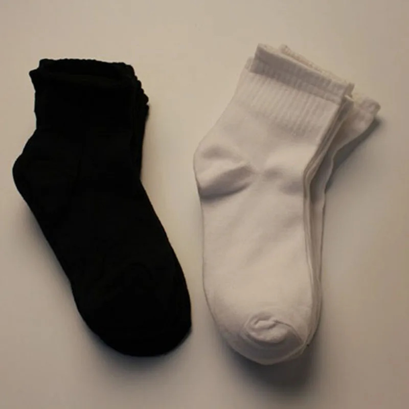 3/6/10 Pairs All Seasons Men's Business Casual Cotton Socks Spring Summer Winter Solid Colors Crew Socks Male Breathable Socks
