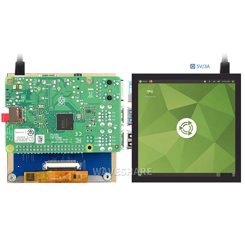 US $55.09 Waveshare 4 Square Capacitive Touch Monitor DPI LCD for Raspberry Pi 4 3 720×720 Resolution IPS Panel Toughened Glass Cover
