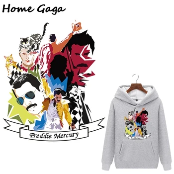 

20pcs/lot Homegaga Singer Art Heat Press Stickers iron on Patches for Clothes Bags T- shirt Thermal Transfer D1753