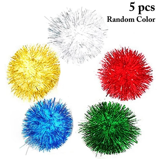 Glitter Sparkle Pom Poms, Cat Sparkle Balls Toys