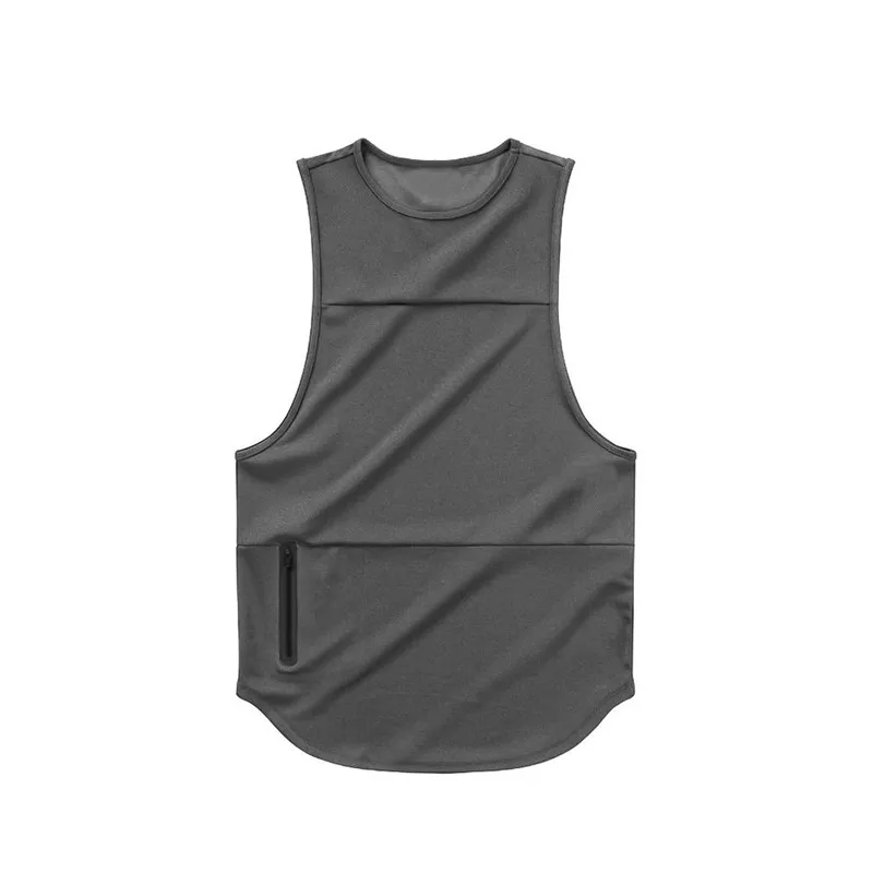 Breathable Cotton Men’s Gym Workout Zipper Tank Tops Men's Fitness