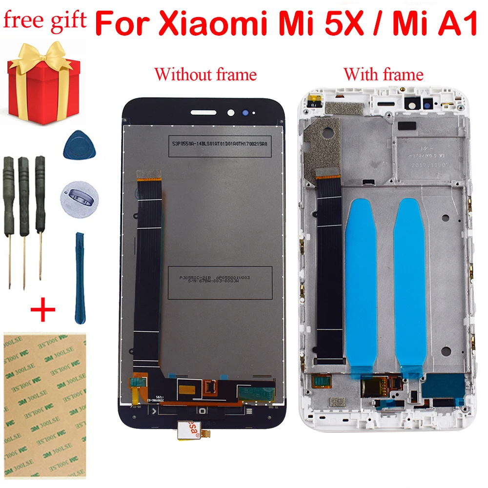 Для Xiaomi MI5X ЖК дисплей сенсорный экран дигитайзер Датчик в сборе рамка для MIA1