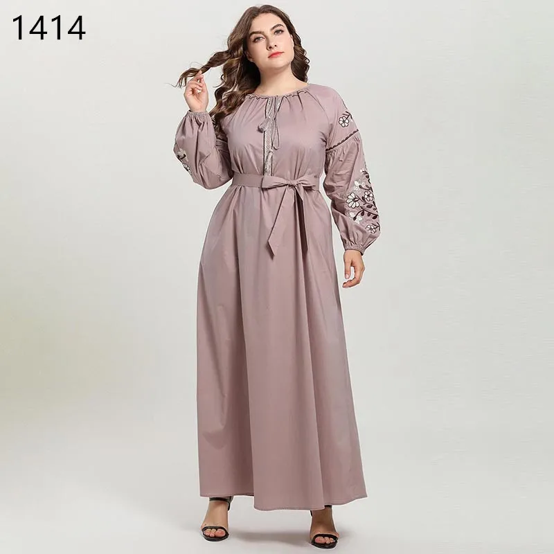 CPS1414 Middle East O-neck Long Evening Dress Tassel Bowknot Arabic Dubai Evening Gown Patterns Muslim Robe de Soiree Abendkleider - Цвет: CPS1414
