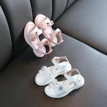 

Newest Summer Kids Shoes 2020 Fashion Leathers Sweet Children Sandals For Girls Toddler Baby Breathable Hoolow Out Bowtie Shoes