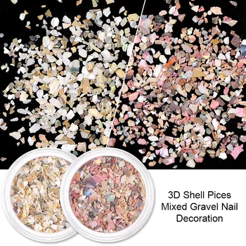 

1 Box Colorful Abalone Shell Fragment Mixed Irregular Shell Sheet Tinfoil Rhinestone Stones Jewelry 3D Nail Decoration