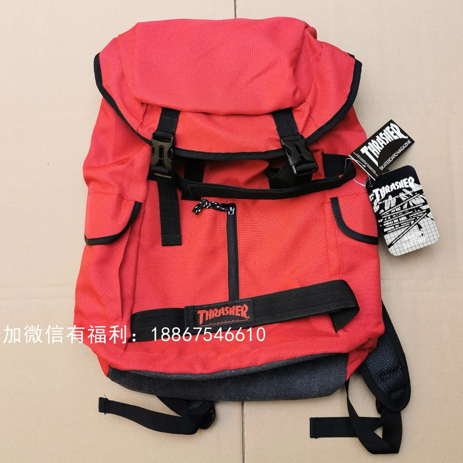 thrasher skateboard bag good quality school bags red color multiple pockets | Спорт и развлечения