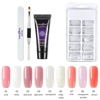 

2020 New Arrival Nail Art Fast-Drying Poly Gel Nail-Dressing Tool Multicolor Extended Gel 15ml Suit Nail Tools Set Dropship TSLM