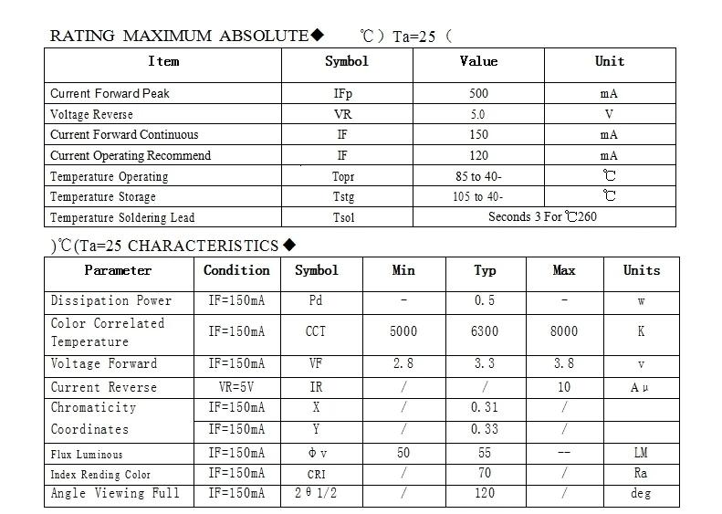 100 шт 5630/5730-CW/WW 0.5W-150Ma 50-55lm 6500K белый светильник SMD 5730 5630 Светодиодный 5730 Диоды(3,2~ 3,4 в