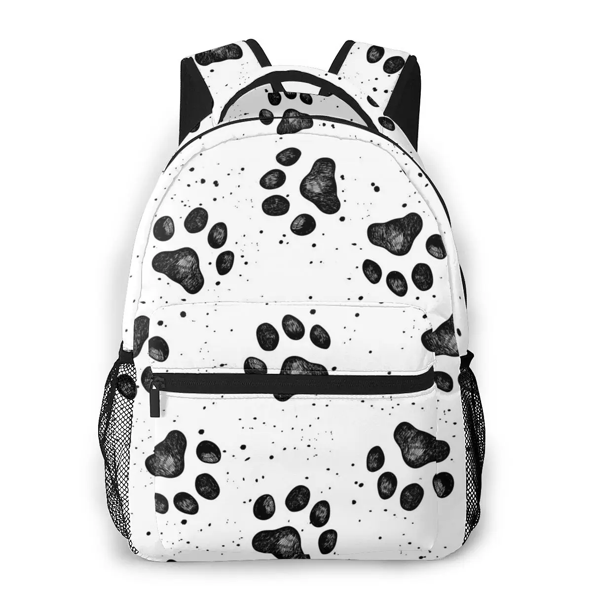 Sketches Of Dog Paw Prints School Bookbag Rucksack College Travel Backpack For Teenagers Women & Men