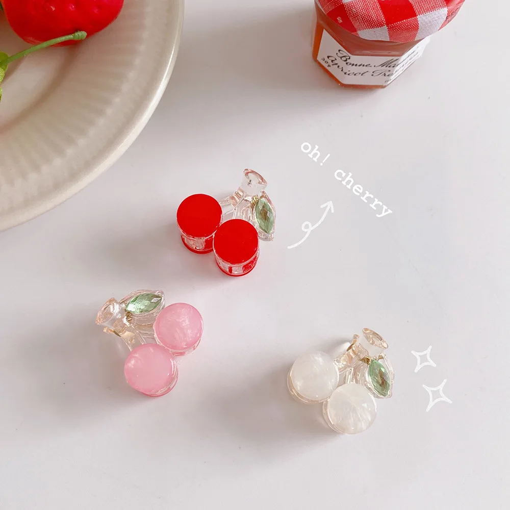 3PC Korean Kawaii Cute Cherry Hair Clip Claw Clamp for Women Girls Kids Hairpin Crab Headband Hair Gift Accessories Headwear