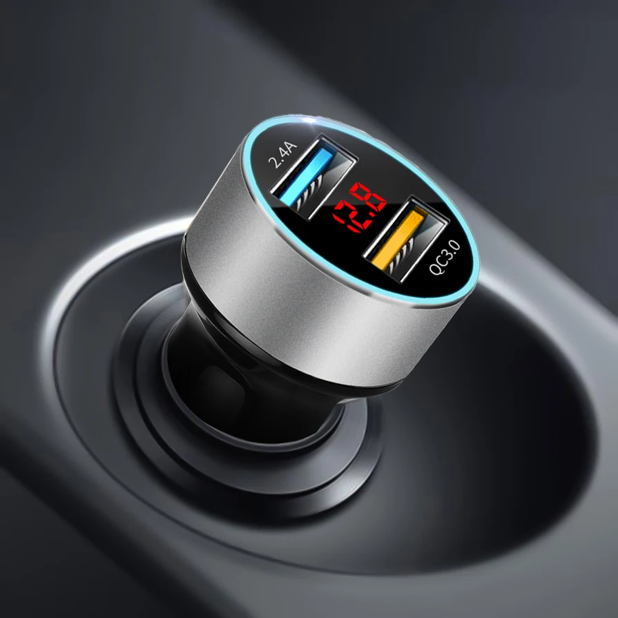 Автомобильное зарядное устройство 3 1 А двойной USB-разъем быстрая зарядка QC3.0
