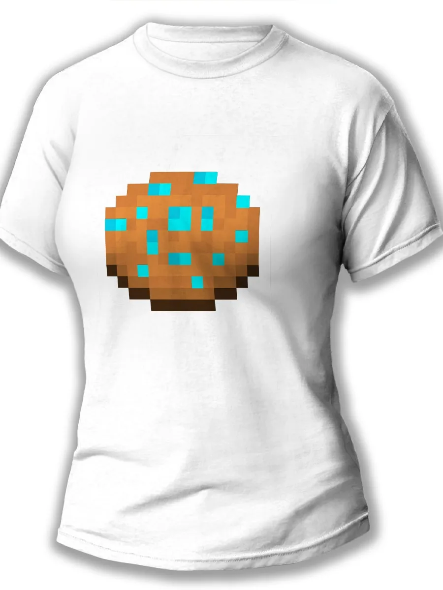 T shirt women White Minecraft (Minecraft пиксили blocks Creeper Steve enderman редстоун) 47 | Женская одежда