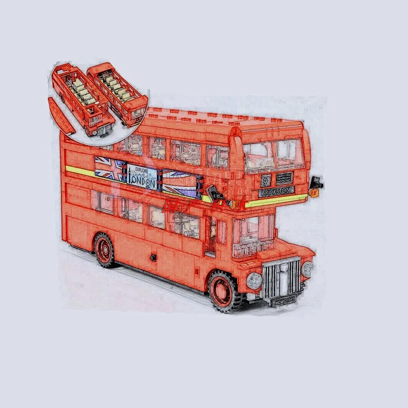 Legoing City Christmas Toy London Double Decker Bus Building Blocks Vehicle Compatible Legoing Technic Car Model Child Toys Gift