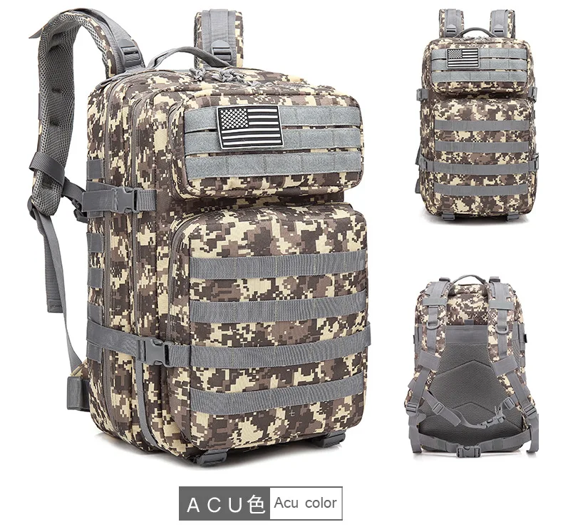 EBOYU 17' тактический рюкзак 3 дня штурмовой пакет Молл жук из сумки 42L военный рюкзак для пеших прогулок кемпинга горный туризм Охота - Цвет: ACU