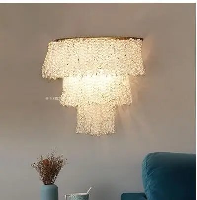 wall Wide 30xh40cm Хрустальная лампа для спальни, ресторанные люстры, пост-современный Дворцовый стиль, принцесса, кровать и завтрак, французский стиль, Хрустальная гостиная - Цвет корпуса: wall Wide 30xh40cm