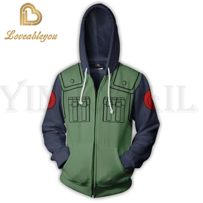 Anime Naruto Sweatshirt Men and Women Zipper Hoodies UZUMAKI 3d Print Hooded Jacket for Boys Cosplay Costume Harajuku Streetwear