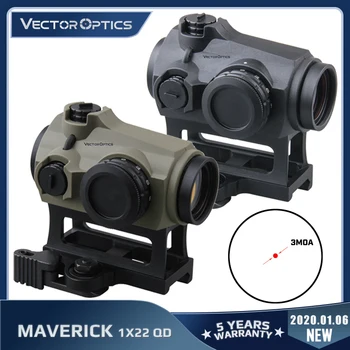 Vector Optics-Mira óptica impermeable Maverick Gen3 1x 22, punto rojo de mirilla para cazar, visor de caucho blindado IPX6 QD AR, 223, 5,56, 308, 7,62