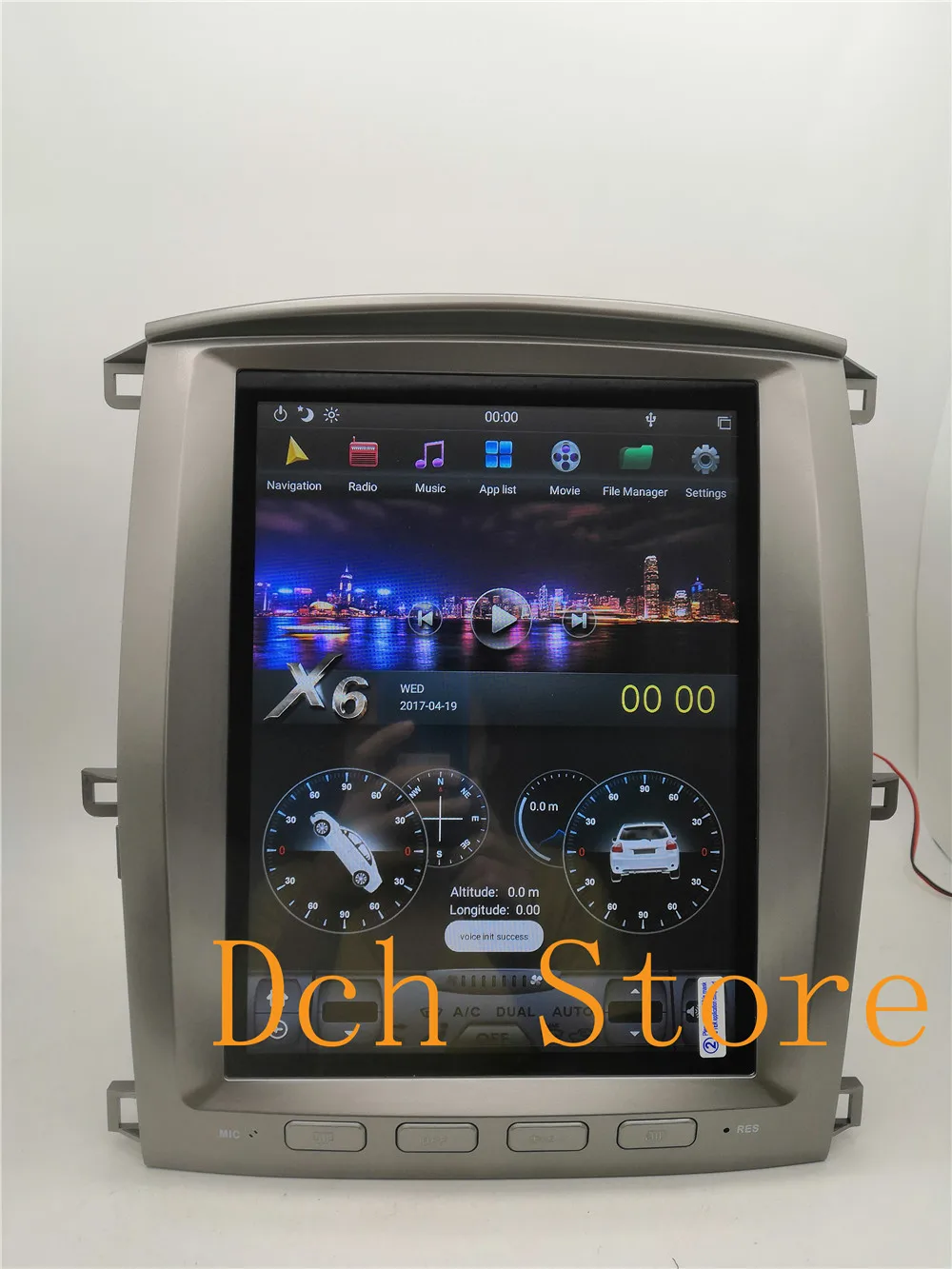 

12.1'' Vertical tesla style Android 8.1 Car DVD player GPS Navigation For TOYOTA LAND CRUISER LC100 lexus LX470 2002-2007 PX6