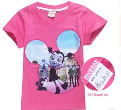 Детский осенний популярный стильный с героями мультфильма «Моана»; Vampirina футболки для девочек верхняя одежда для мальчиков с персонажами из мультфильмов Vampirin футболки для девочек футболка с коротким рукавом детская футболка костюм