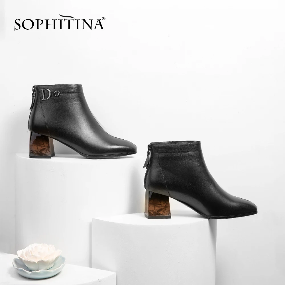 SOPHITINA/пикантные ботинки с острым носком Высококачественная обувь из коровьей