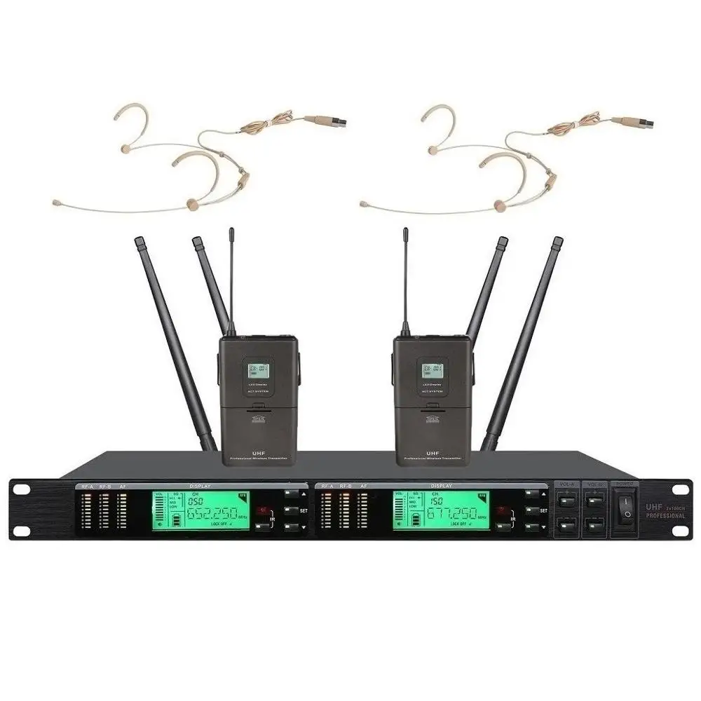 Beige Dual Earhook Headset Microphone Professional For GTD Audio uhf Wireless microphone for school church meeting |