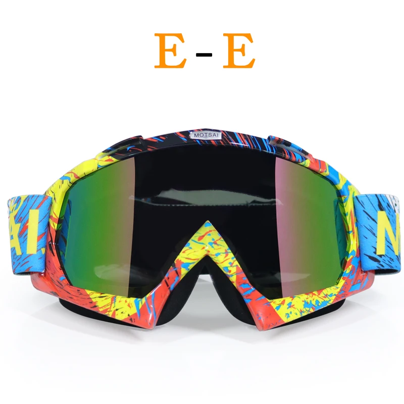 Горячая Распродажа Мото шлем очки gafas moto cross для кроссового мотоцикла шлемы с очками очки лыжные очки для катания на коньках - Цвет: E1