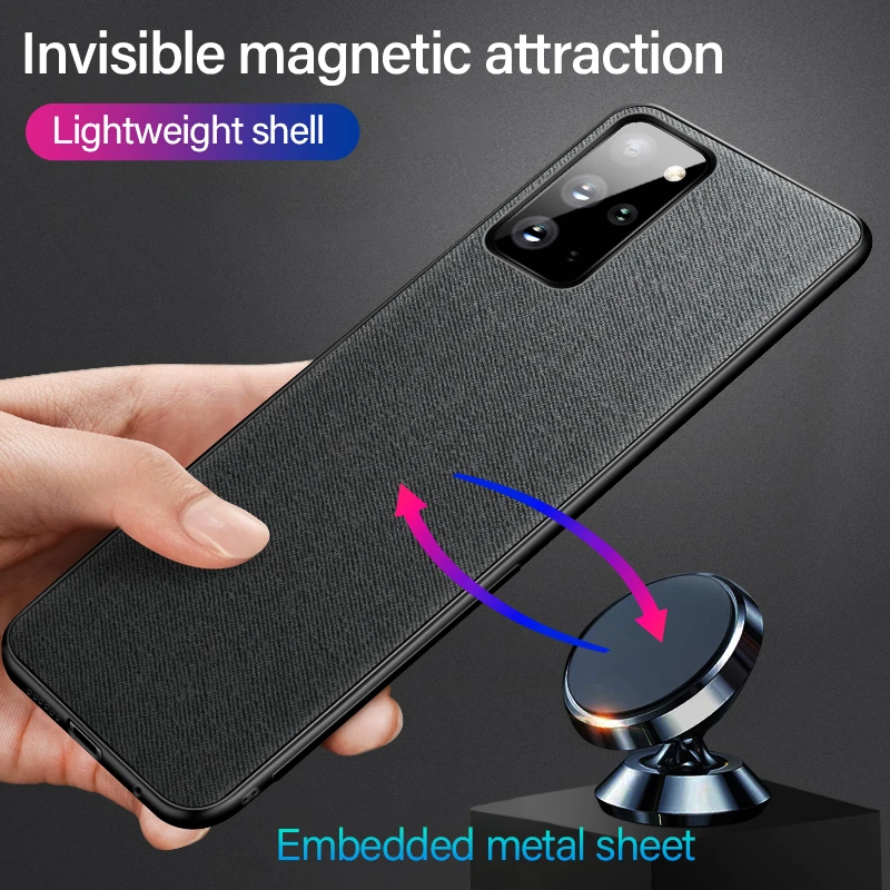 Ultra-thin Cloth Magnetic Phone Case For Samsung Galaxy S21 S20 S10 S9 Note 20 10 9 8 Plus Silicone Cover galaxy s22+ case