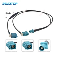 

Fakra Z Male to Dual Fakra Z Female Right Angle Y Type Splitter Cable With Diode RG174 Pigtail Car GPS Antenna Extension Cord