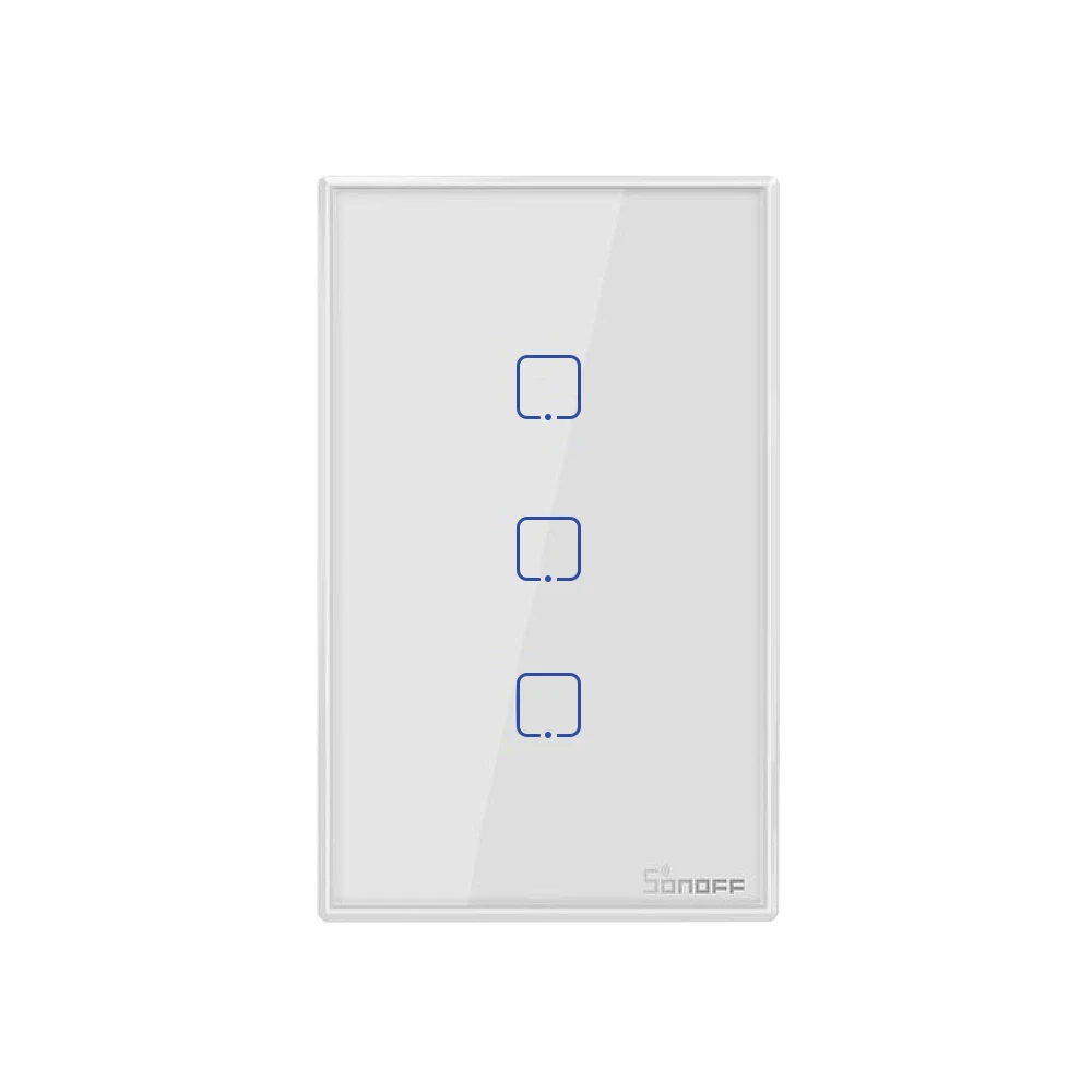 Интеллектуальный выключатель света SONOFF 1/2/3 Smart Wi-Fi настенный светильник переключатель(в том числе от приложений сенсорный Управление таймер Совместимость с Alexa Стандартный Панель умный переключатель - Цвет: 3 gang