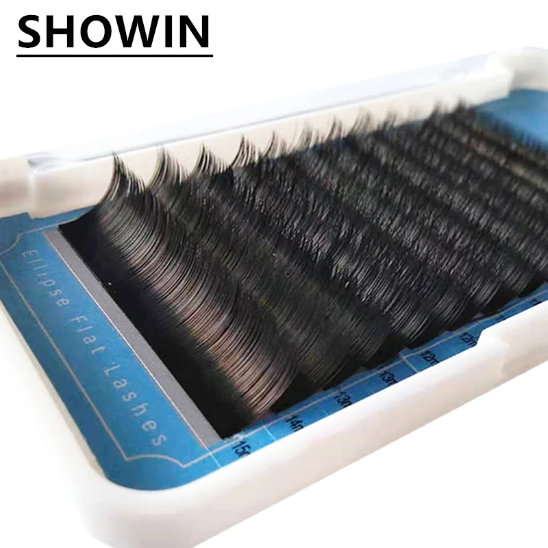 

5 Case Eyelashes 3D Mink Lashes Ellipse Eyelash Extensions Split Tips Ellipse Shaped Natural Light False Ellipse Eyelashes