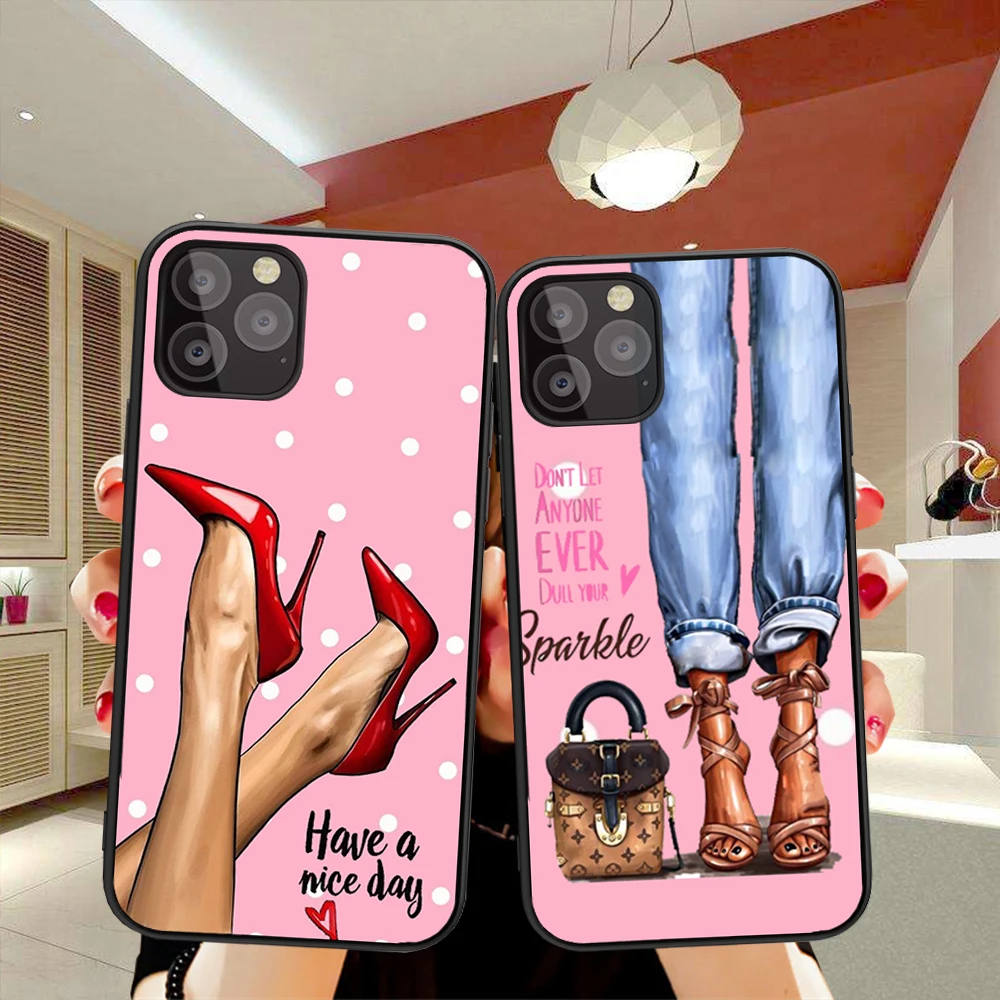 

2019 NEW Soft tpu for iPhone X XR XS 11 Pro Max 6 6S 7 8 Plus Oneplus 5T Pro 6T 7T Phone Case Cover Funda Coque fashion girl