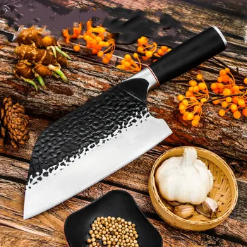 

Handmade Forged Chef Knife Butcher Chopping Knife Steak Chicken Bone Kitchen Knife Camping Hunting Outdoor Tools Accessory