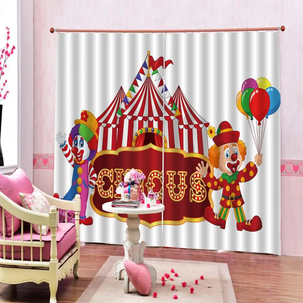 

3D Digital Print Castle Curtains Clown Balloons Luxury stereoscopic Window Living Room bedroom Cortinas Drapes Customized size