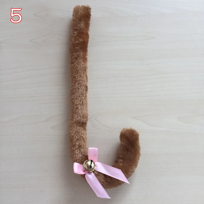 80CM Long Adult Kids Anime Solid Color Plush Cat Wolf Cosplay Props Animal Ears Bandana Long cat　Tail Halloween Lolita Costume anime outfits