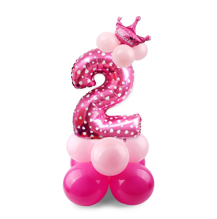 PATIMATE корона на день рождения шапки 1st 2nd 3rd День Рождения украшения Принцесса Корона ребенок Кепка один год День рождения украшения - Цвет: pink 2