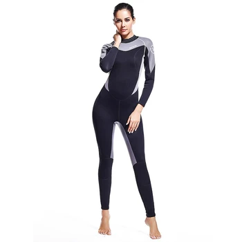 

1.5mm Sexy Snorkeling Surfing Swimwear Long Sleeve Neoprene Scuba Wetsuit Women One-piece Diving Wet Swimming Suits Freediving