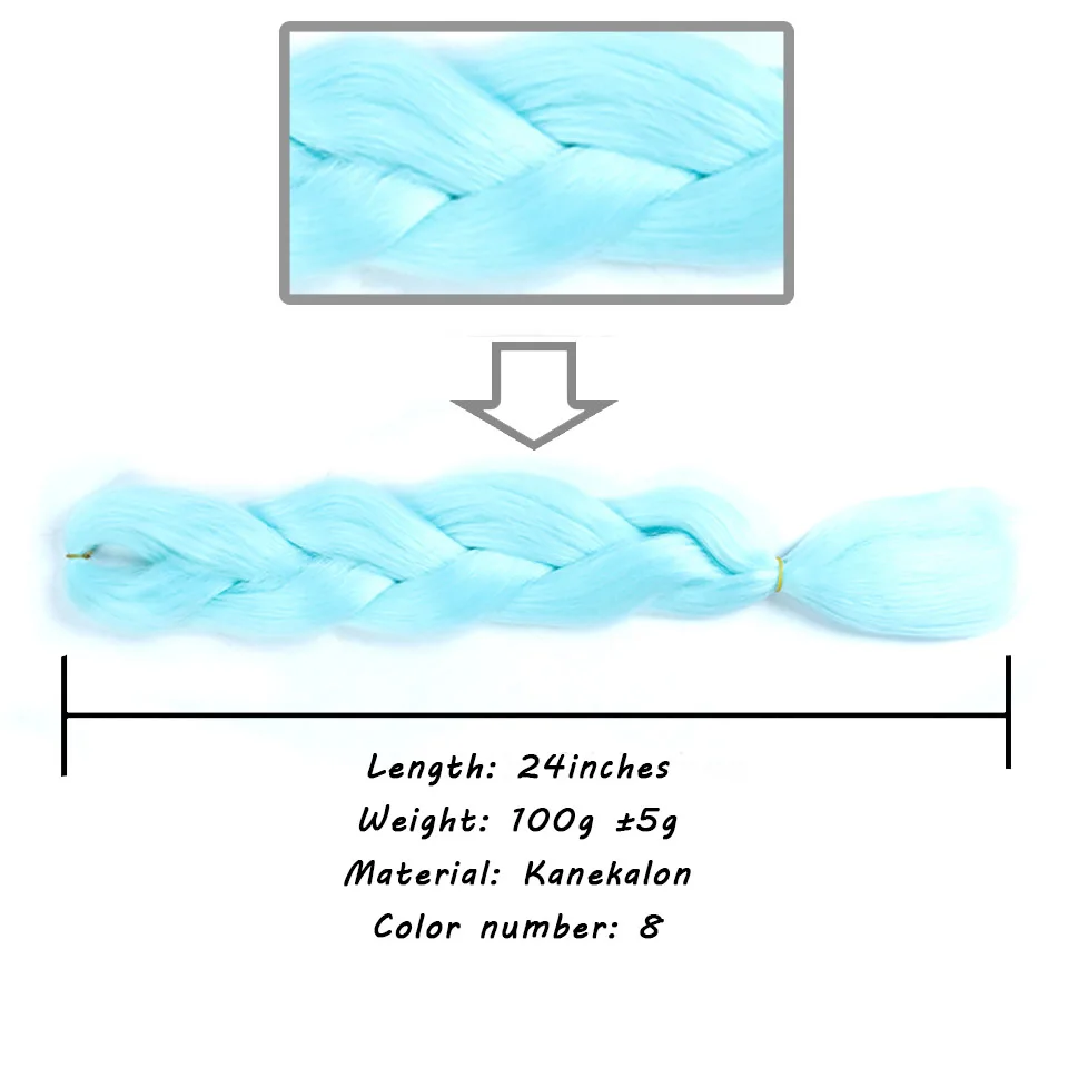 Синтетические плетеные волосы для наращивания 24 дюйма 100 г/упак. длинные Джамбо Вязание косичками для волос оптом фиолетовый розовый серый синий чистый цвет - Цвет: NC/4HL