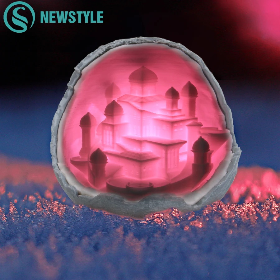 

3D Printed Castl Lamp 16 Color Night Light Lamp USB Charging Remote Control Creative Gift Decoration For Children Friend