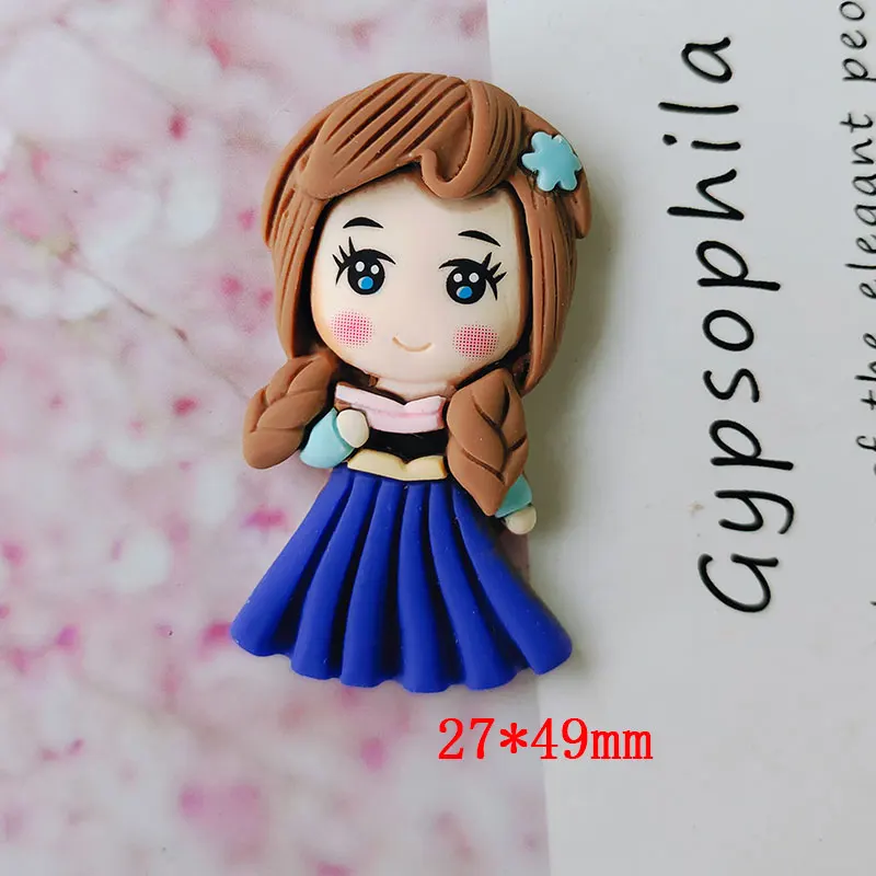 Flat back resin cartoon Princess hair clothes accessories DIY resin girl ornaments 5pcs/lot doll handmade accessories
