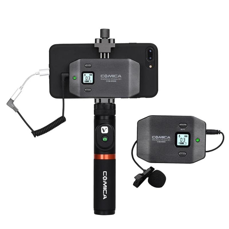 Comica Cvm-Ws50(A) 6-ти канальный Uhf Беспроводной смартфон петличный микрофон Системы 197Ft ассортимент продукции, в который входит Автомобильный держатель телефона+ держатель для телефона+ пульт дистанционного управления Co