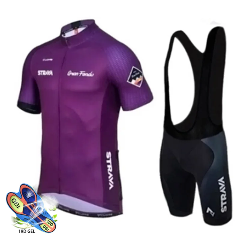 Bib cycling set Для мужчин, стильная, с короткими рукавами Велосипедная форма STRAVA Велоспорт Джерси комплект спортивной одежды открытый Mtb Ropa Ciclismo велосипед велосипедные комплекты - Цвет: Bib cycling set