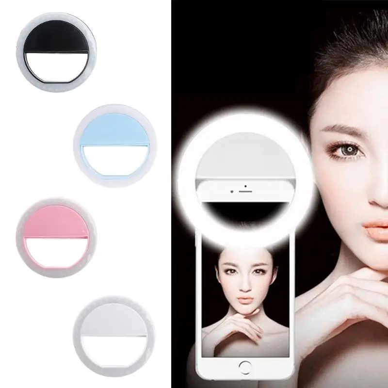 

2019 New Universal Portable LED Flash Fill Light Up Selfie Luminous Lamp Phone Ring For iPhone 6 6S Plus 7 7 8 Plus X