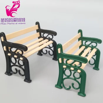

Doll accessories park bench mini chair for doll house diy garden furniture for barbie Blythe doll