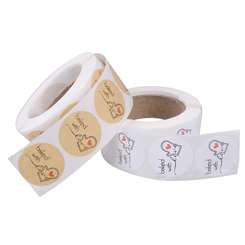 Наклейки бумажные Канцтовары Школьные поставки 1 дюймовая круглая крафт-бумага