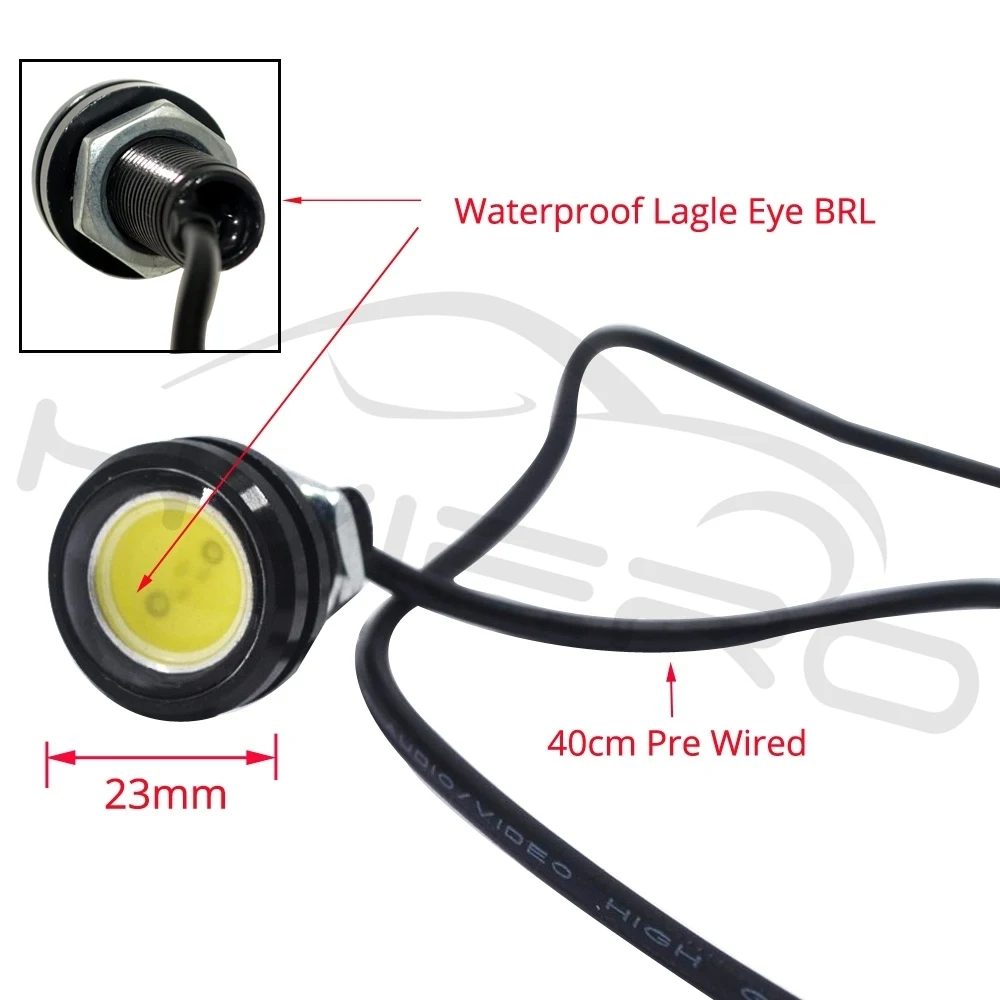 Hviero 23mm Eagle Eye Light White Red Blue Led Daytime Running Light Drl Backup Car Motor Led Parking Signal Lamps Waterproof Fog Light