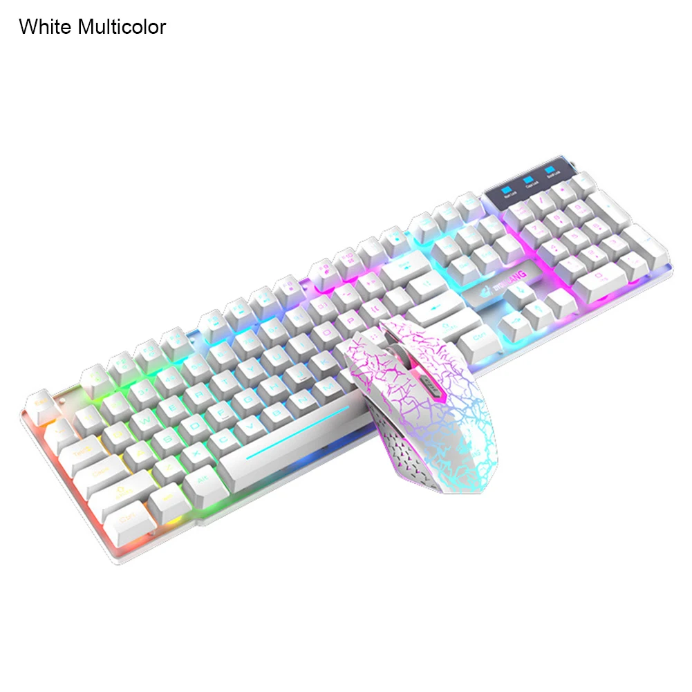 Sem fio recarregável luz colorida jogo teclado