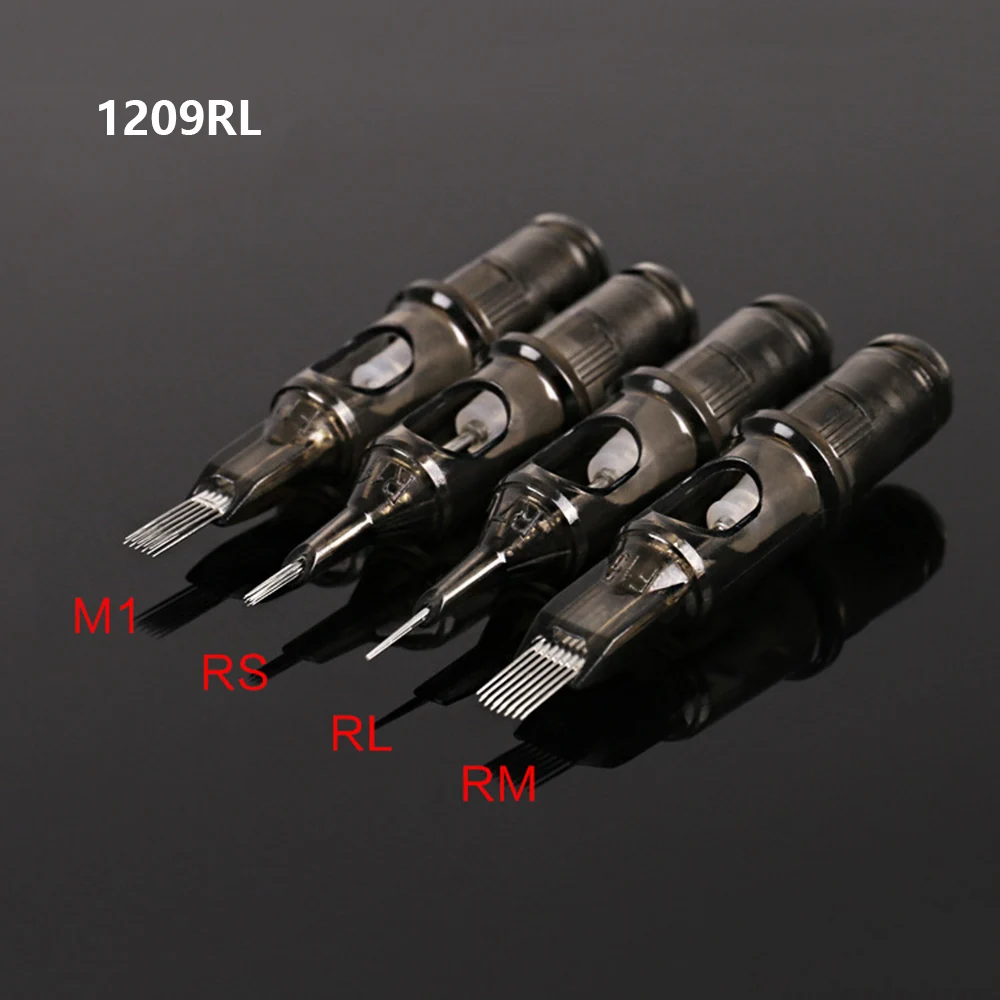 1209RL Профессиональный 20 шт./компл. одноразовые фильтр татуировки иглы, Круглый наконечник мембрана Системы иглы для картридж сцепление - Габаритные размеры: 1209RL
