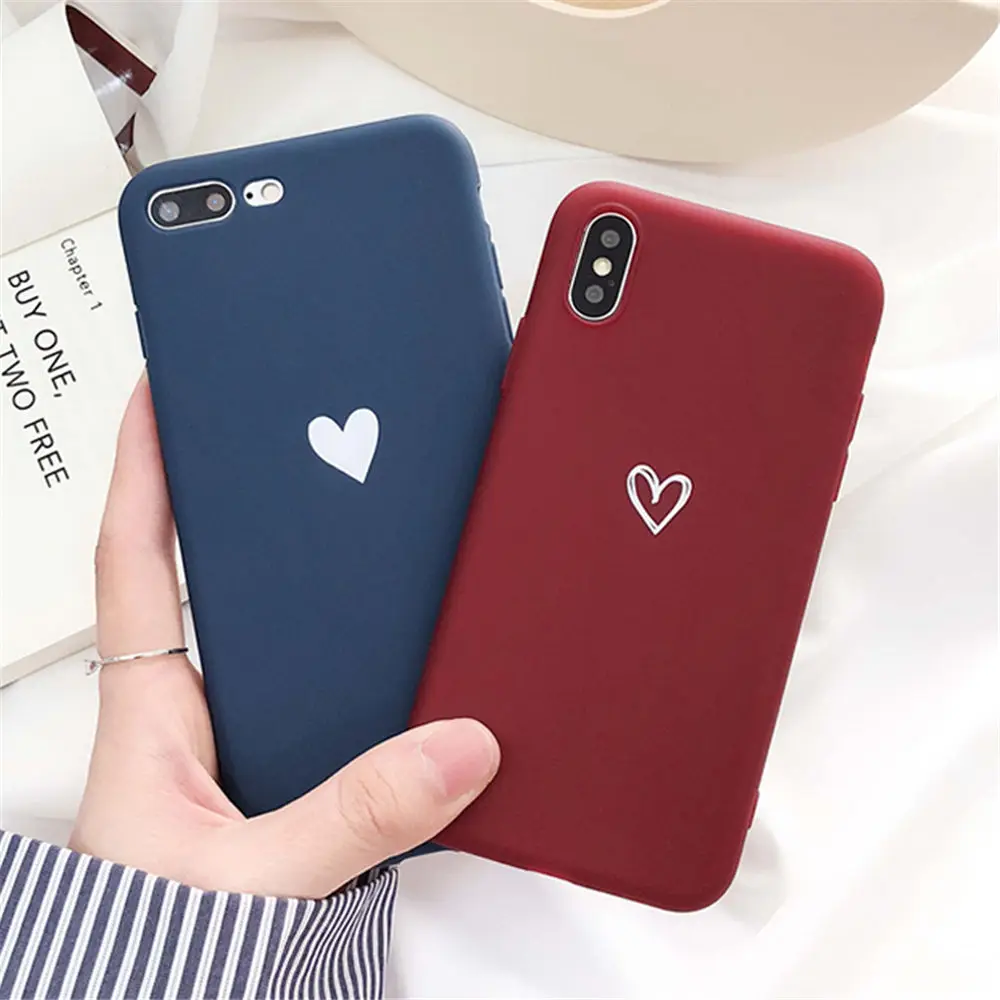 Lovebay пары чехол для телефона для iPhone X XR XS Max 7 8 6 6s Plus Любовь Сердце милый карамельный цвет Мягкий ТПУ силиконовый чехол